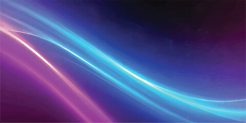 Fototapeta premium Abstract background of flowing neon light curves in vibrant blue and purple hues, creating a dynamic and futuristic visual effect.
