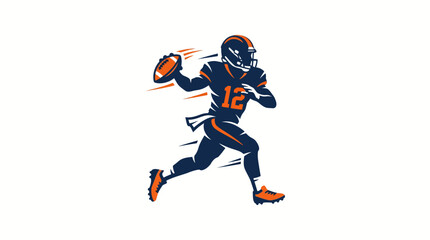Fototapeta premium Dynamic American Football Player Vector Graphic