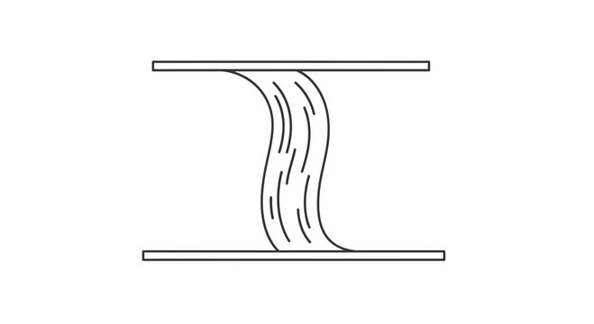 Abstract Flowing Liquid Between Two Parallel Lines