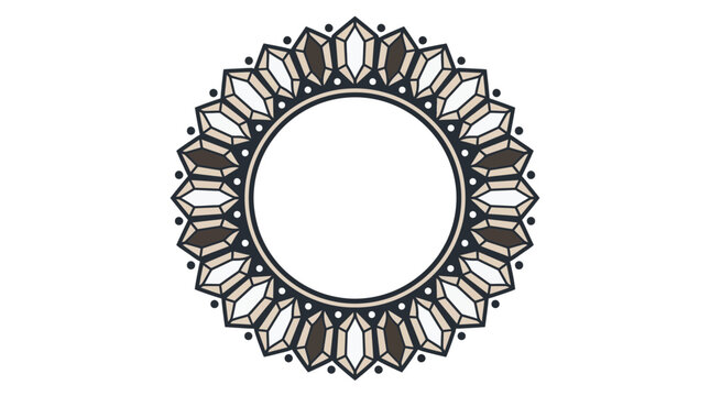 Circular crystal gem border with intricate geometric pattern.