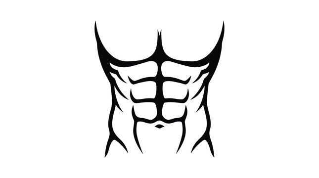 Muscular torso silhouette on a white background