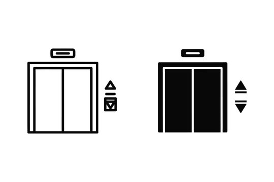 Elevator buttons vector illustration with up and down arrows flat design