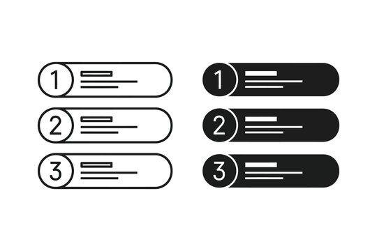 Numbered checklist steps vector illustration with flat design checkboxes and progress indicators