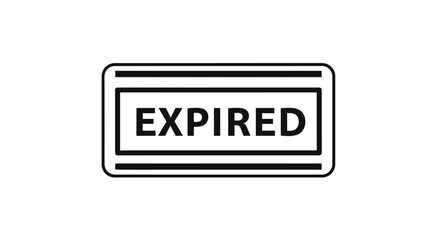Obraz premium Expired Stamp Icon, Red Rubber Stamp with Text Expired, Isolated on White Background