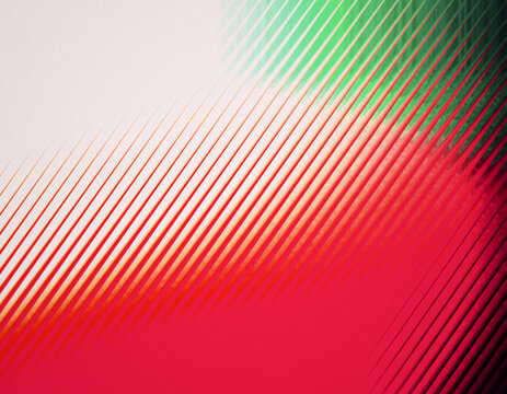 Abstract background with diagonal lines in red and green gradient, modern minimalist wallpaper design with parallel stripes and soft lighting effect