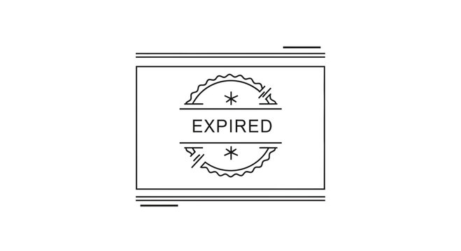Expired Stamp Icon, Seal of Expiration, Vintage Rubber Stamp Graphic
