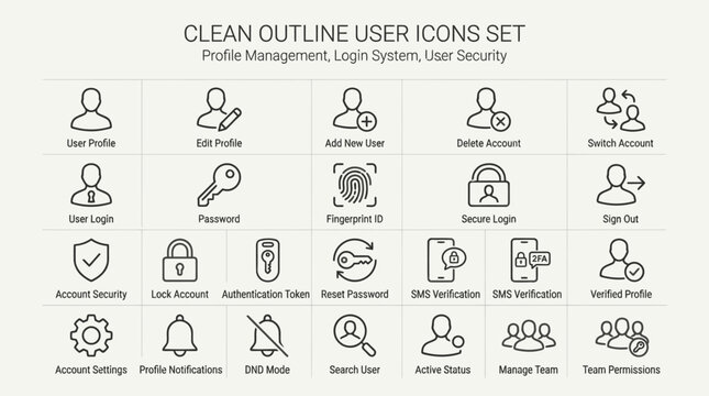 User icons for digital management.