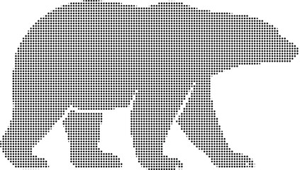 Obraz premium Bear Silhouette Composed Of Dots On Transparent Background