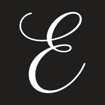 Elegant cursive letter e