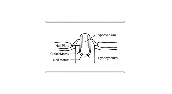 Anatomy of a Human Nail: Detailed Diagram of Nail Plate, Matrix, and Cuticle
