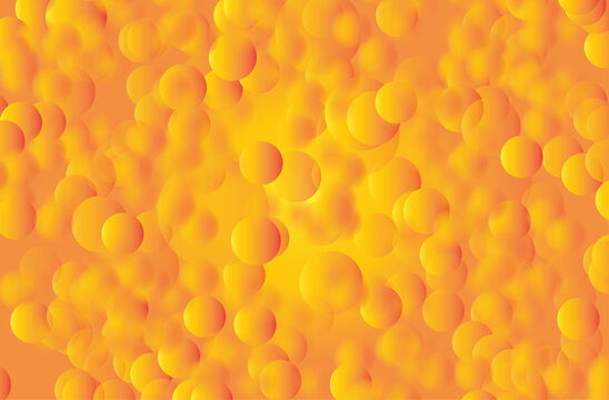 Close-up of vibrant yellow bubbles texture Vector, illustration