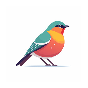 Flat design parrot illustration isolated