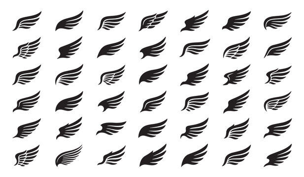 Wings seamless pattern background vector illustration graphic element for angel bird freedom fly tattoo design