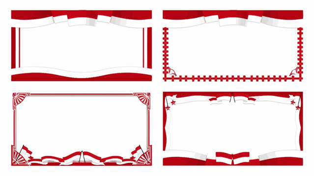 Indonesia Independence Day Decorative Frame and Banner Collection