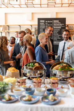 Lively business networking event gathering