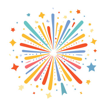 Colorful firework burst vector graphic