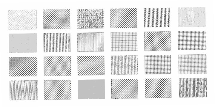 Grid Of Fifteen Textured Square Swatches Black And White