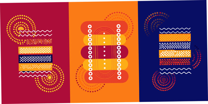 Geometric Memphis Style Pattern With Bold Shapes And Vibrant Colors
