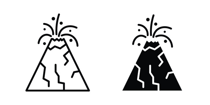 Volcano icon. Symbols for Graphic Designs