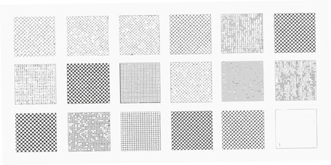 Woven Lattice Patterns Collection Black And White Vector Illustration © Rakesh