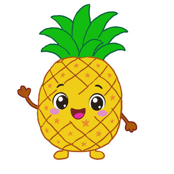 funny pineapple cartoon