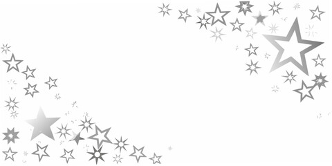 Obraz premium Silver stars pattern on a white background decorative celestial arrangement