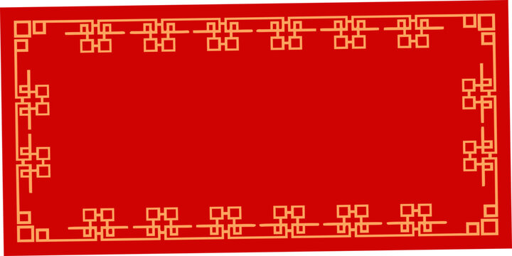 Traditional decorative corner pattern on a red background vector illustration