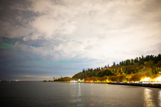 Seattle Washington Golden Gardens Park At Night