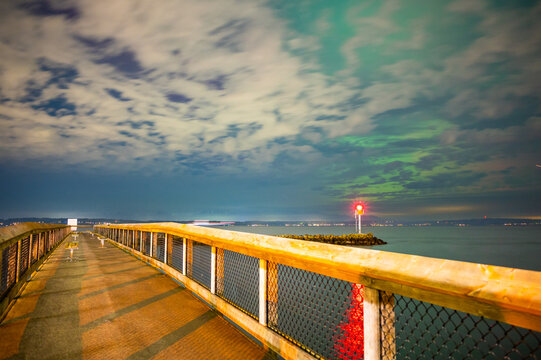 Seattle Washington Golden Gardens Park Pier At Night