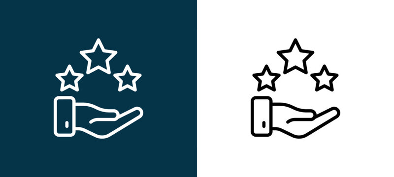 Monochrome line icon pair in black and white, editable stroke vector illustration for web, mobile apps, UI design, branding, and print from Customer Support