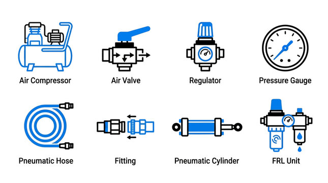 Pneumatic Industrial Air Compressor System.