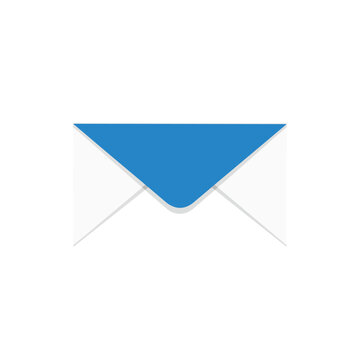 Minimalist Blue and White Email Envelope Icon for Communication