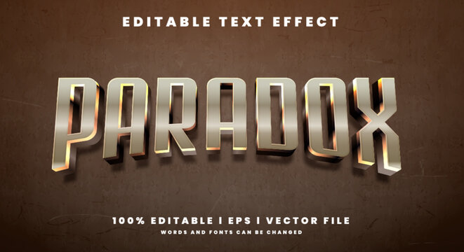Editable paradox 3d text effects, metal colors. T