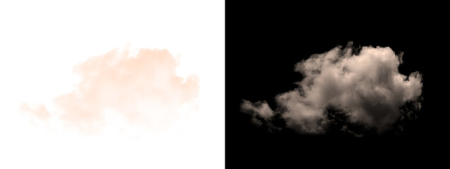 Light orange tinted cloud smoke volumetric on white and black © Muhammad Raham
