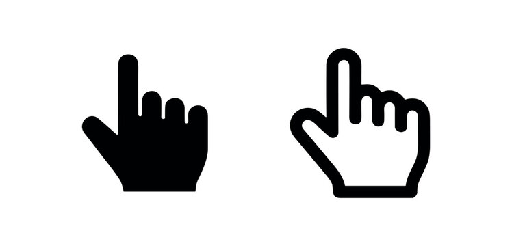 Hand cursor icon, indicating click or touch interaction for user interface elements.