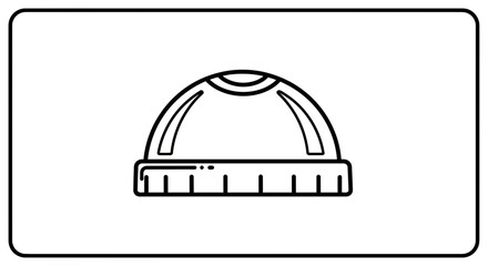 Fototapeta premium Simple Beanie Hat Icon, Minimalist Winter Headwear Symbol, Outline Graphic