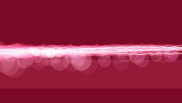 Abstract light trails on a red background with bokeh effect