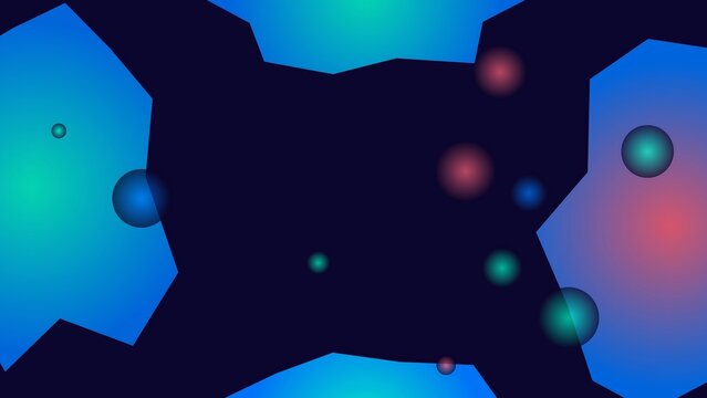 Vibrant abstract pattern featuring glowing spheres on a dark background