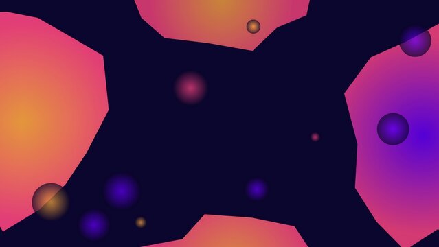 Vibrant abstract background with colorful shapes and floating bubbles