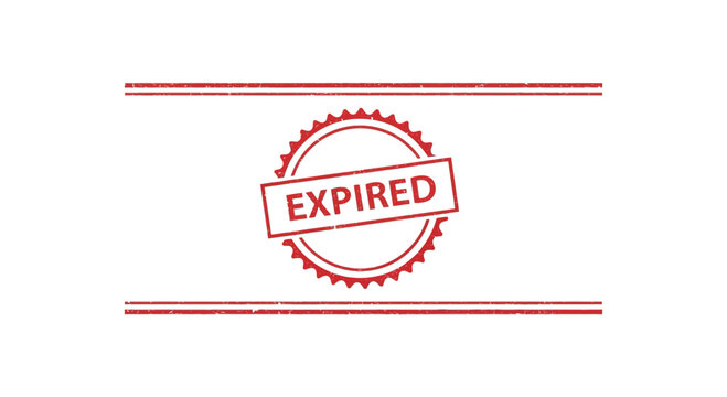 Red Expired Stamp on White Background - Business Concept
