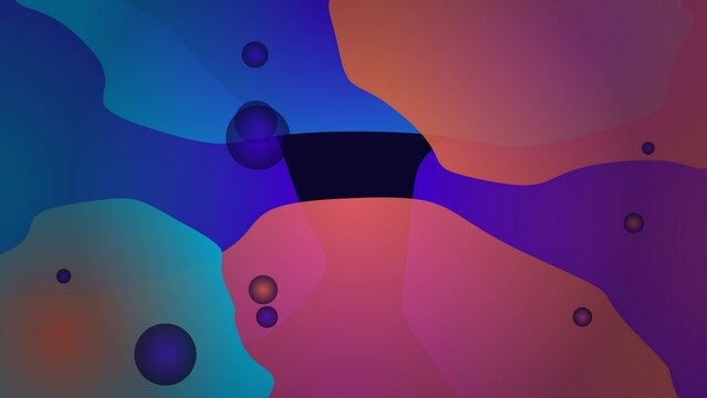 A colorful abstract art background with gradient shapes and bubbles