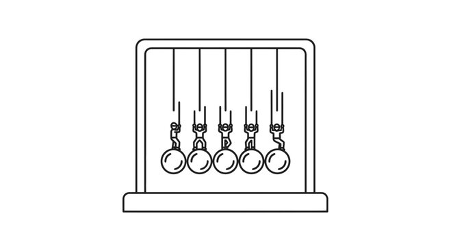 Newton's Cradle: Physics Toy Demonstrating Momentum and Energy Transfer