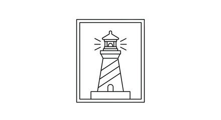 Fototapeta premium Minimalist Lighthouse Icon Vector Art - Nautical Navigation Symbol