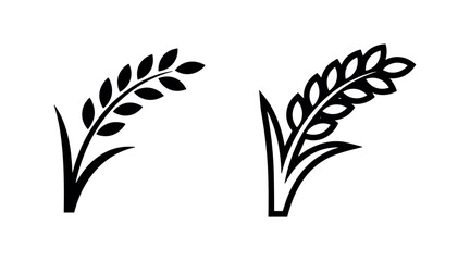 Obraz premium Wheat Stalk Icon Set - Agriculture, Harvest, Food, and Natural Products Symbol