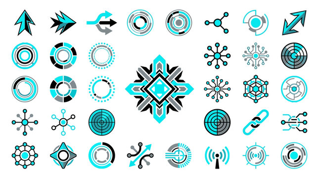 Collection of various geometric shapes icons.