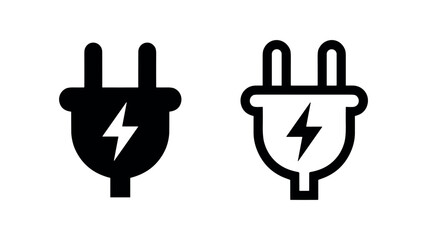 Fototapeta premium Electric plug icon set. Power and energy connection symbol for electricity and charging.