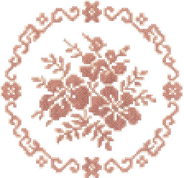abstract floral background border cross stich