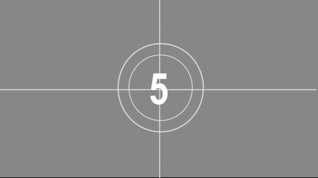 Vintage Film Countdown Number Four Animation Retro Cinema Leader Motion Graphic 4K