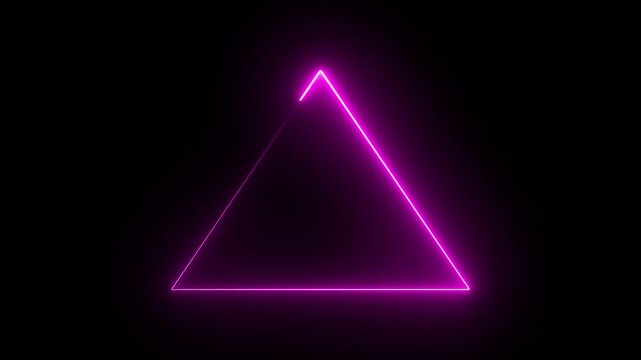 Neon Pink Triangle Animation Glowing Geometric Shape Motion Graphic 4K