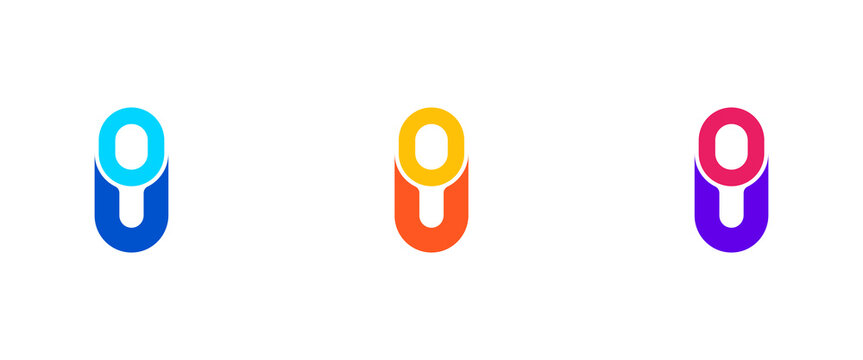 Modern OU Letter Monogram Logo - Minimalist UO Initials and Technology Branding Icon